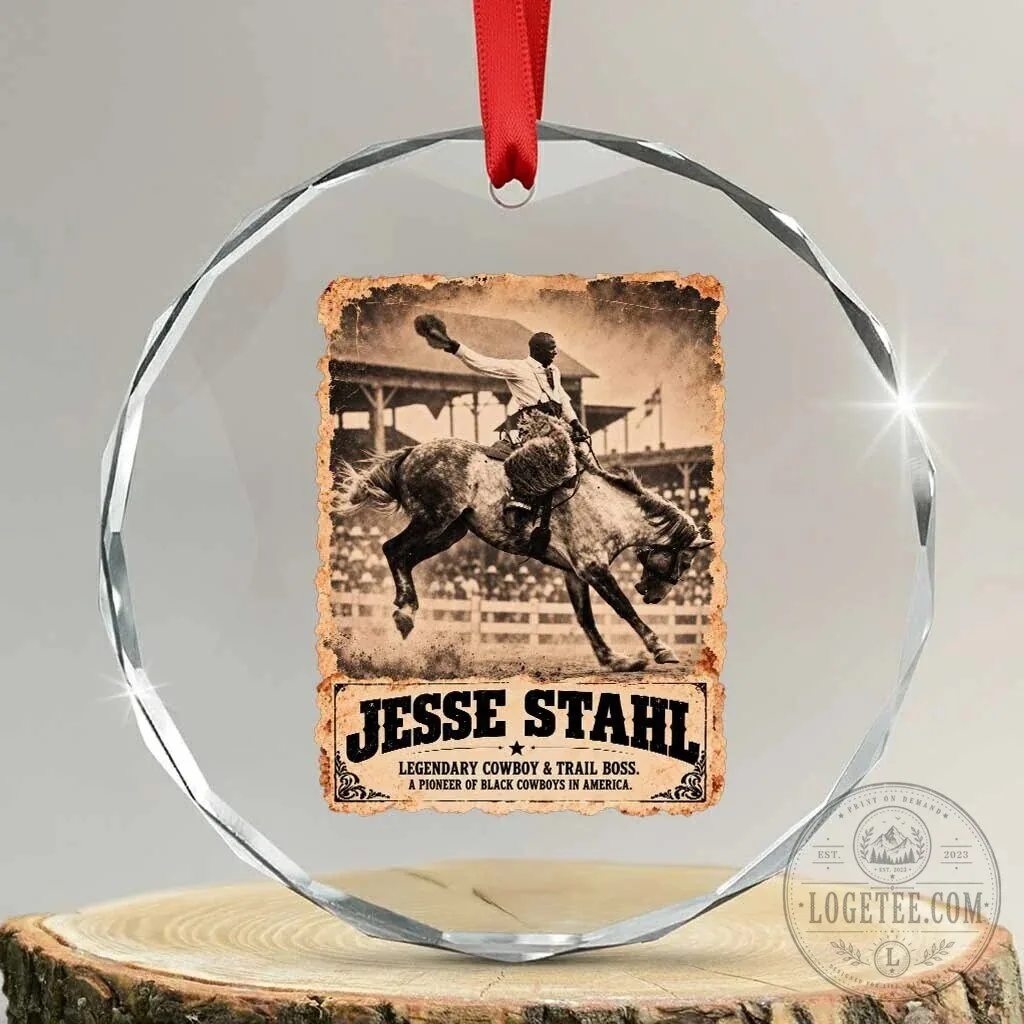 Jesse Stahl Legendary Cowboy & Trail Boss Black History Month Crystal Ornament