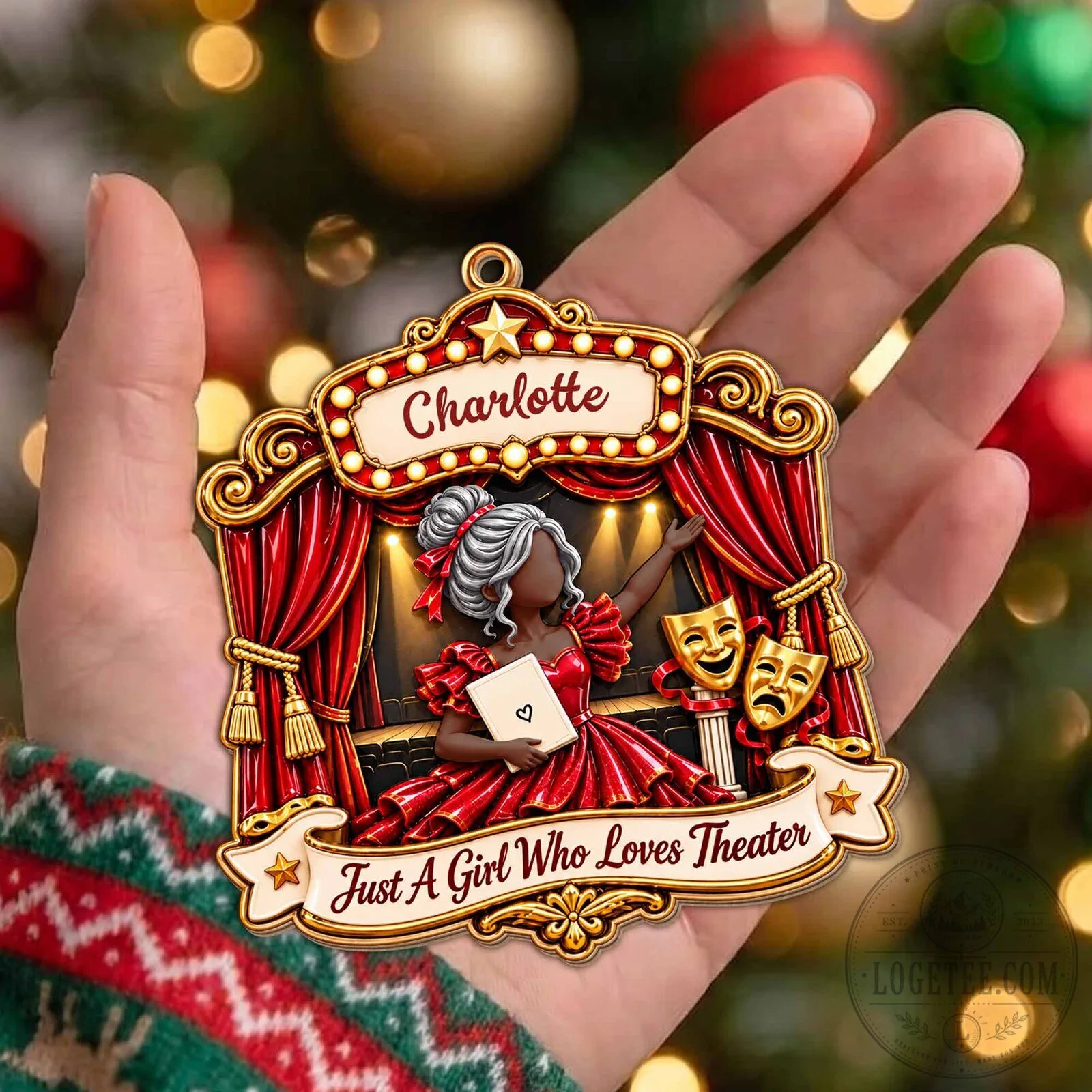 Personalized Christmas Tree Ornament for a Girl Who Adores Theater 18 Personalized Christmas Tree Ornament for a Girl Who Adores Theater