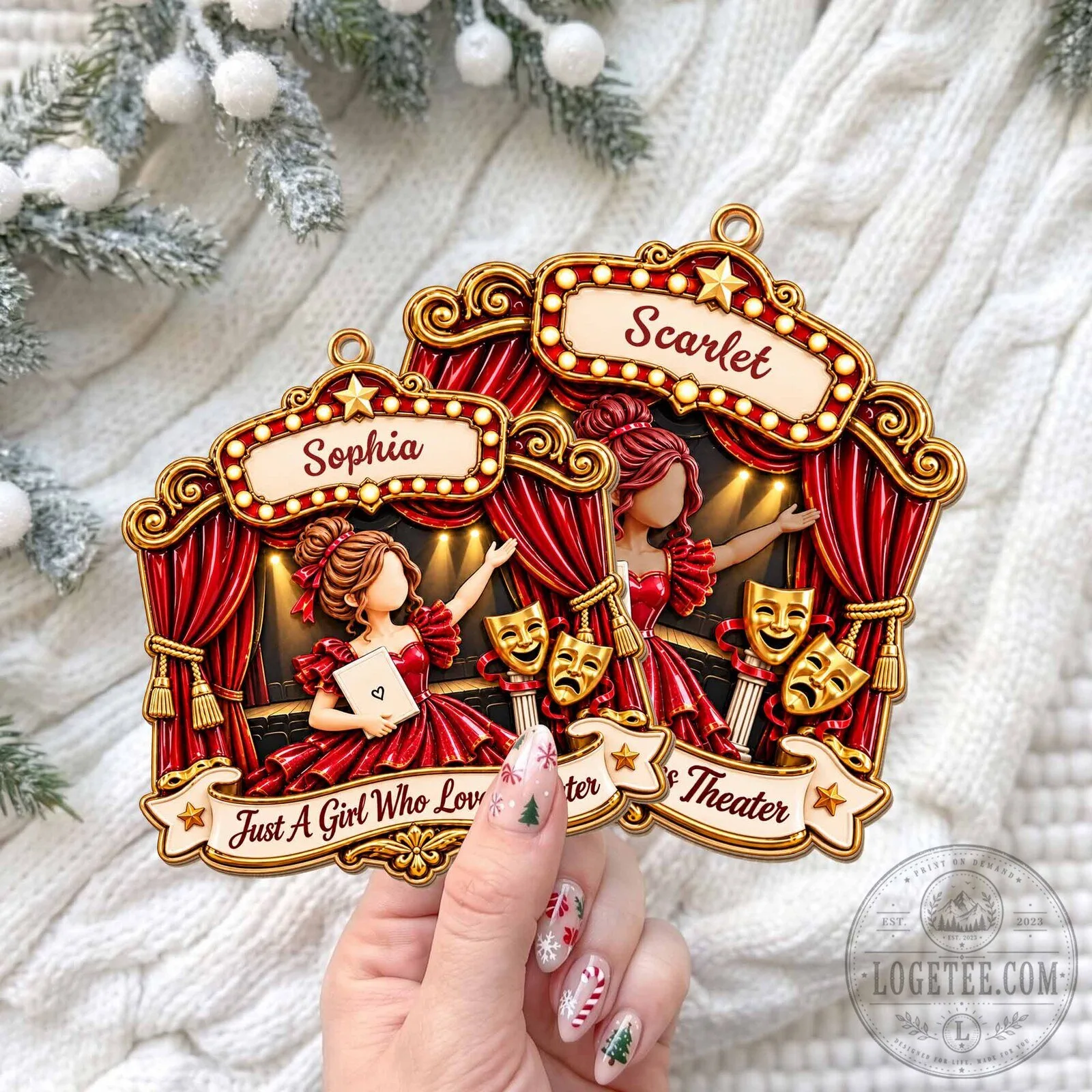 Personalized Christmas Tree Ornament for a Girl Who Adores Theater 20 Personalized Christmas Tree Ornament for a Girl Who Adores Theater