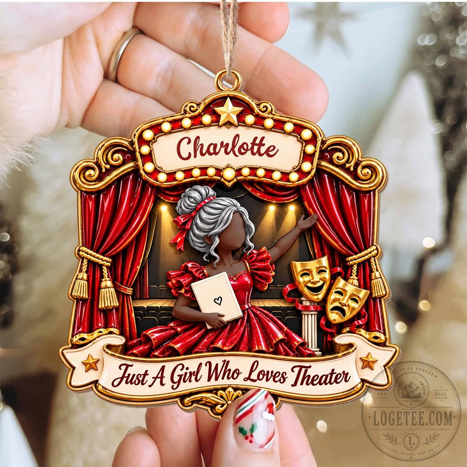Personalized Christmas Tree Ornament for a Girl Who Adores Theater 21 Personalized Christmas Tree Ornament for a Girl Who Adores Theater