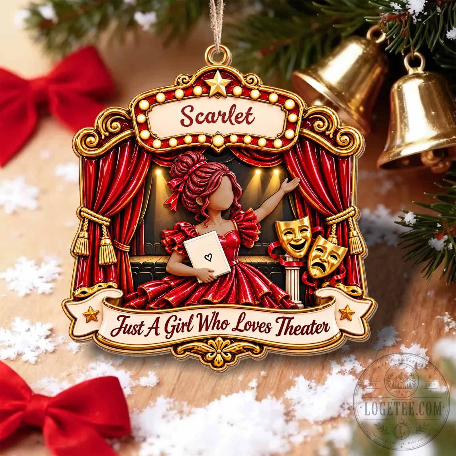 Personalized Christmas Tree Ornament for a Girl Who Adores Theater 22 Personalized Christmas Tree Ornament for a Girl Who Adores Theater