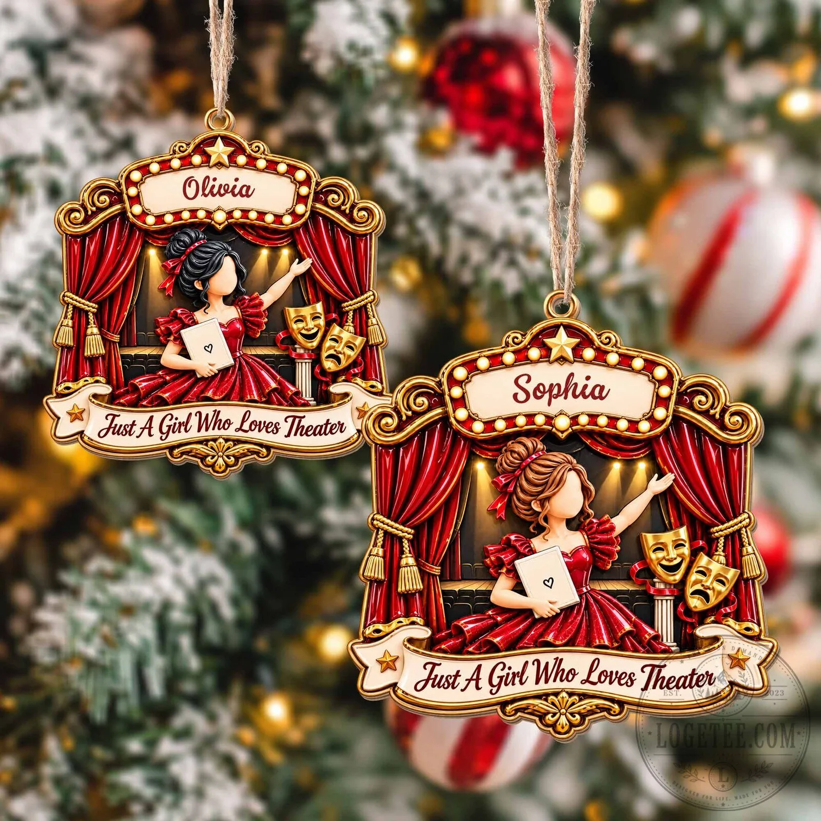 Personalized Christmas Tree Ornament for a Girl Who Adores Theater 23 Personalized Christmas Tree Ornament for a Girl Who Adores Theater