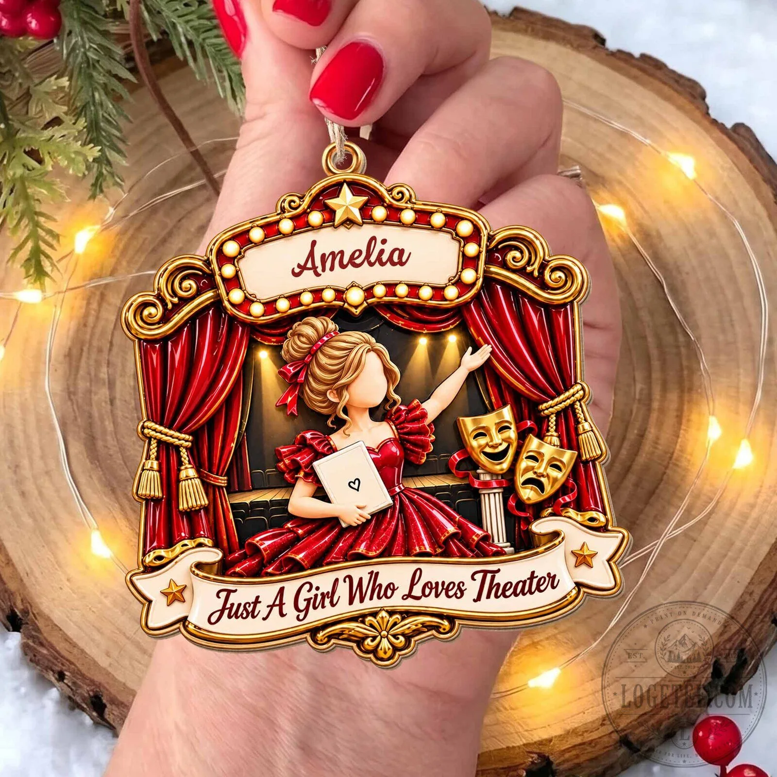 Personalized Christmas Tree Ornament for a Girl Who Adores Theater 24 Personalized Christmas Tree Ornament for a Girl Who Adores Theater