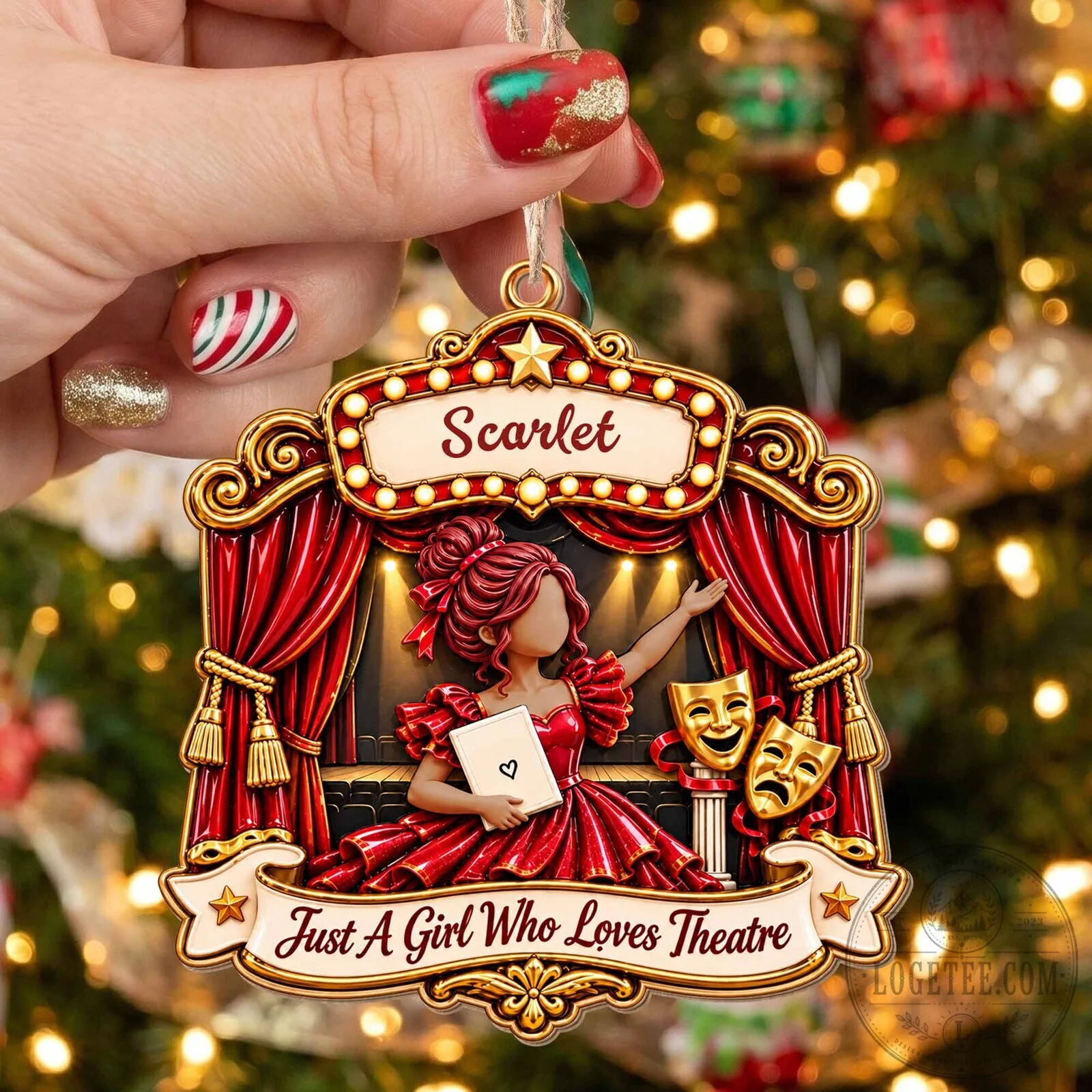 Personalized Christmas Tree Ornament for a Girl Who Adores Theater 25 Personalized Christmas Tree Ornament for a Girl Who Adores Theater