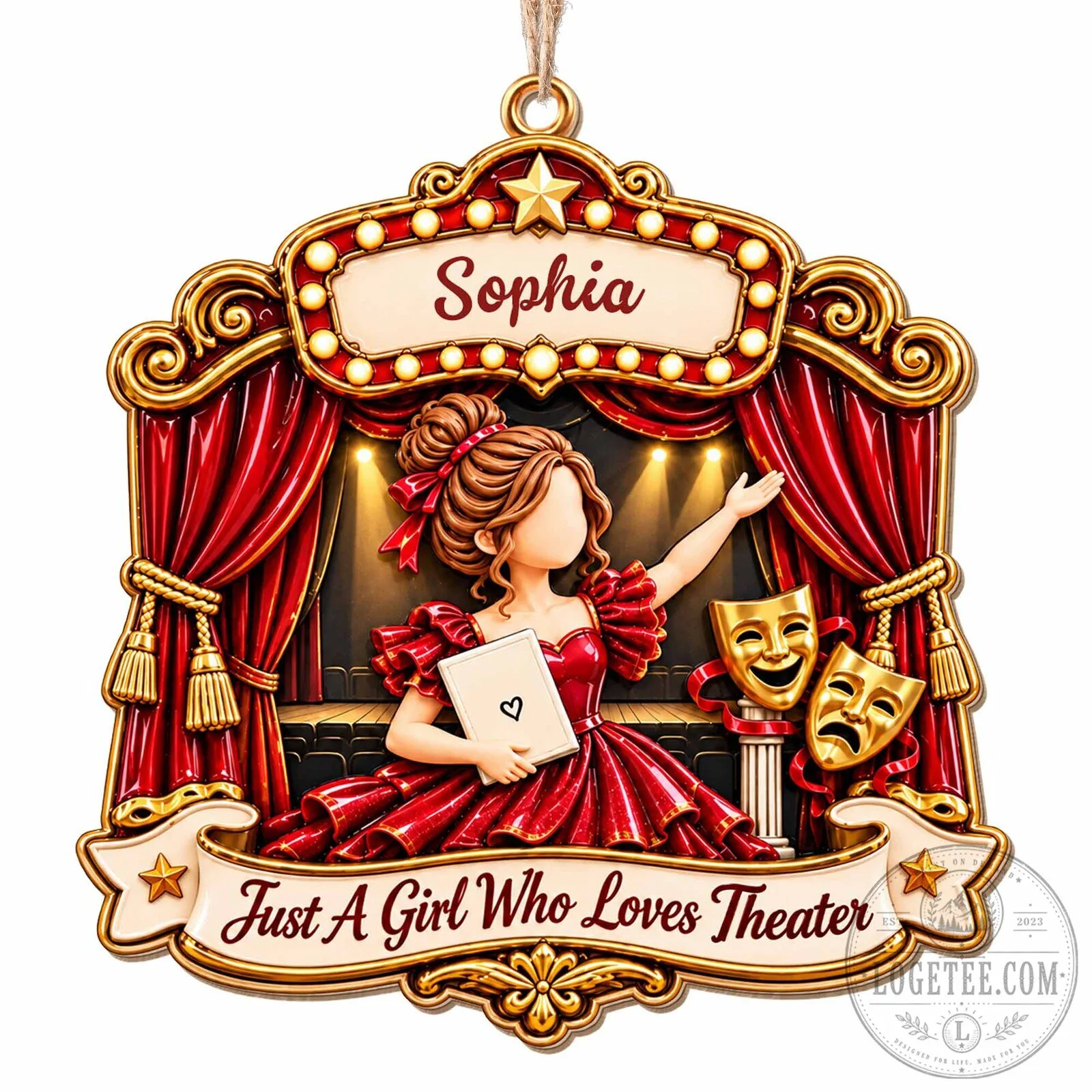 Personalized Christmas Tree Ornament for a Girl Who Adores Theater 27 Personalized Christmas Tree Ornament for a Girl Who Adores Theater