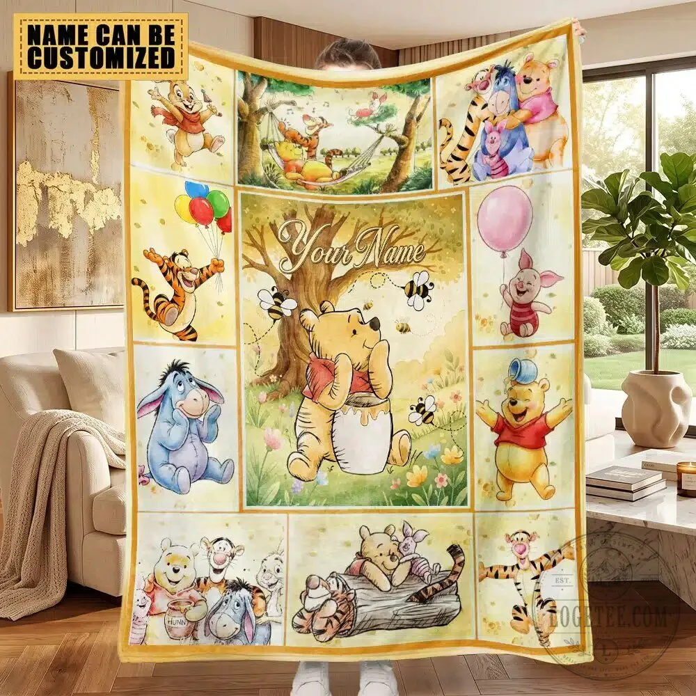 Personalized Winnie the Pooh and Eeyore Fleece Blanket for Kids and Adults 6 Personalized Winnie the Pooh and Eeyore Fleece Blanket for Kids and Adults